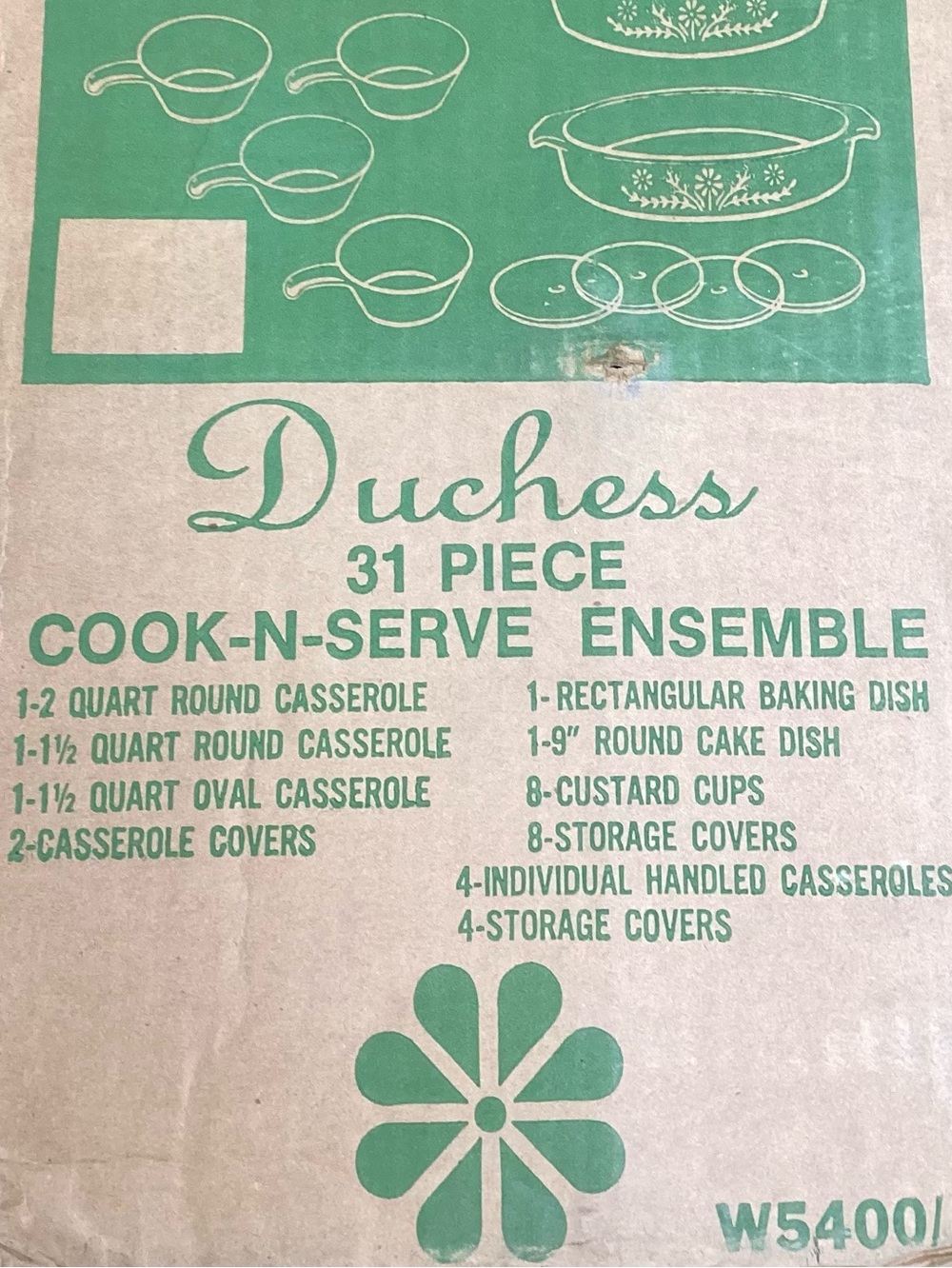Vintage Duchess 31-Piece Cook-N-Serve Ensemble - Green Print